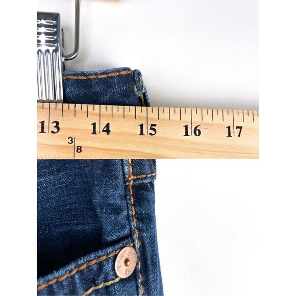 True Religion Y2K Joey Big T Rainbow 🌈 30 Embroidered Pocket Boot Cut Jeans m C - Picture 6 of 11